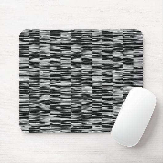 Unregelmäßige Linien - weiß auf schwarz Mousepad (Mit Mouse)