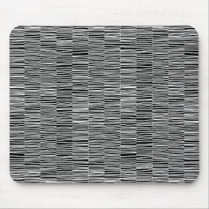 Unregelmäßige Linien - weiß auf schwarz Mousepad