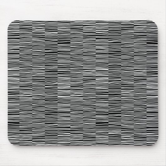 Unregelmäßige Linien - weiß auf schwarz Mousepad (Vorne)
