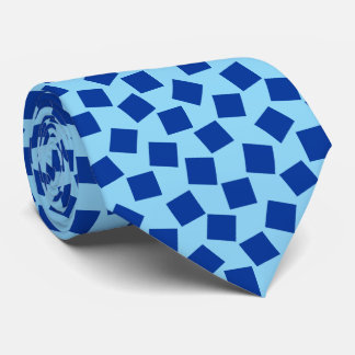 Unregelmäßige Plätze - Navy Blue on Baby Blue Krawatte