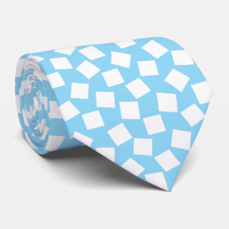 Unregelmäßige Quadrate - Weiß auf Baby Blue Krawatte