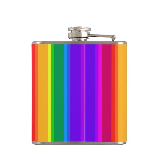 Unregelmäßige Regenbogenstreifen Flachmann (Rückseite)