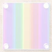 Unregelmäßige Regenbogenstreifen Glasuntersetzer (Rückseite)