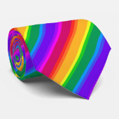 Unregelmäßige Regenbogenstreifen Krawatte (Gerollt)