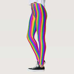Unregelmäßige Regenbogenstreifen Leggings