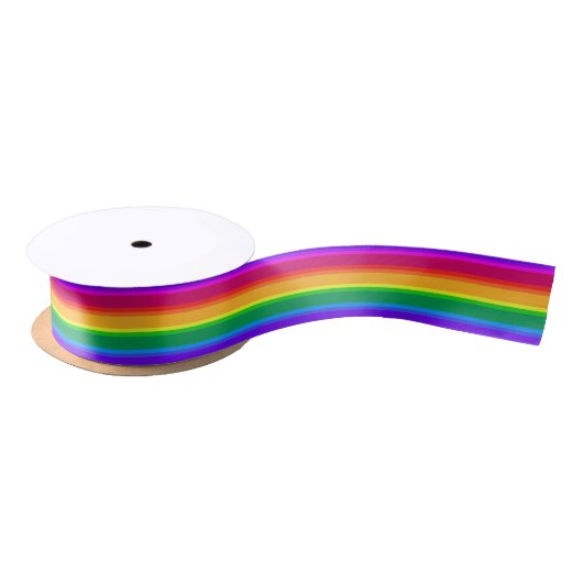 Unregelmäßige Regenbogenstreifen Satinband (Spule)