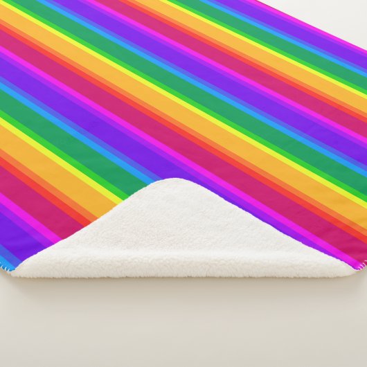 Unregelmäßige Regenbogenstreifen Sherpadecke (3/4)