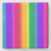 Unregelmäßige Regenbogenstreifen Steinuntersetzer (Vorderseite)