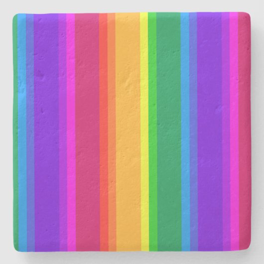 Unregelmäßige Regenbogenstreifen Steinuntersetzer (Vorderseite)