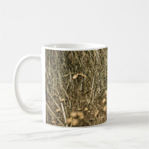 unregelmäßige trockene Pflanzen auf einem felsbede Kaffeetasse