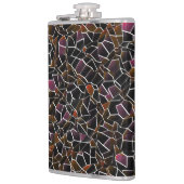 Unregelmäßiger brauner Mosaikkorb an weißen Linien Flachmann (Links)