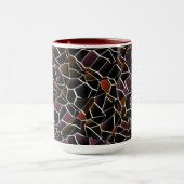 Unregelmäßiger brauner Mosaikkorb an weißen Linien Tasse (Zentrum)