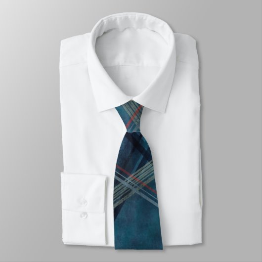 Unregelmäßiger Hipster Blue Schachbrett Neck Tie Krawatte (Gebunden)