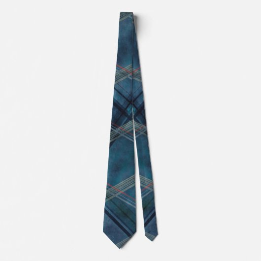 Unregelmäßiger Hipster Blue Schachbrett Neck Tie Krawatte (Vorderseite)