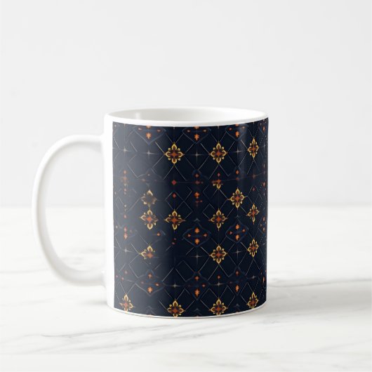Unregelmäßiges Abstraktes Blumenmuster Kaffeetasse (Links)