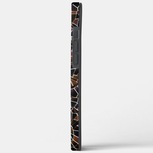 Unregelmäßiges dunkelrotes Mosaik auf Weiß Case-Mate iPhone Hülle (Rückseite / Links)