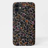 Unregelmäßiges dunkelrotes Mosaik auf Weiß Case-Mate iPhone Hülle (Rückseite)