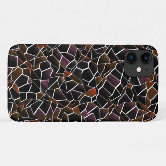 Unregelmäßiges dunkelrotes Mosaik auf Weiß Case-Mate iPhone Hülle (Rückseite (Horizontal))