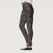Unregelmäßiges dunkelrotes Mosaik auf Weiß Leggings (Links)