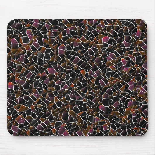 Unregelmäßiges dunkelrotes Mosaik auf Weiß Mousepad (Vorne)