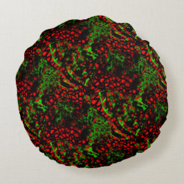 Unregelmäßiges Fraktal des chaotischen Mosaiks leb Rundes Kissen