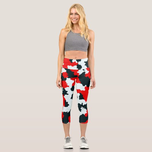 Unregelmäßiges geometrisches Abstraktes Mosaikkamo Capri Leggings (Vorderseite)