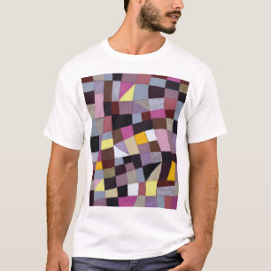 Unregelmäßiges Gitter: Violettgelbe Abstrakte Male T-Shirt