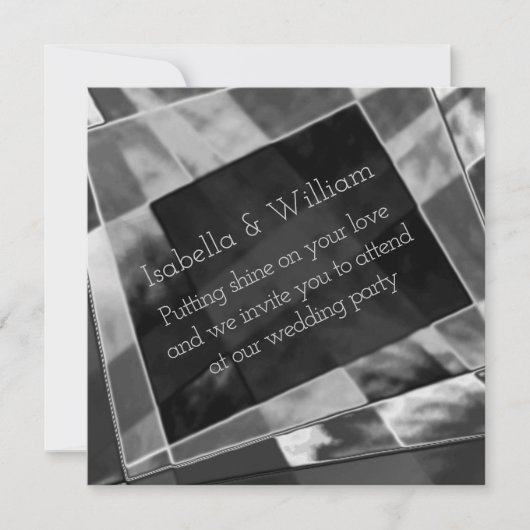 Unregelmäßiges Rechteck, schwarz und showgrau Einladung (Vorderseite)