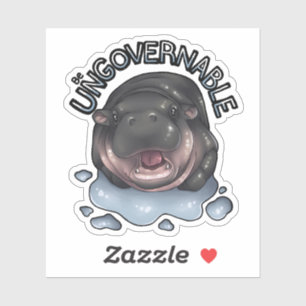 Unregierbares Hippo Aufkleber