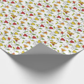 Unrolled and flat sheets of floral wrapping paper  geschenkpapier (Ecke)