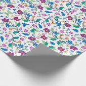 Unrolled and flat views of vibrant floral wrapping geschenkpapier (Ecke)