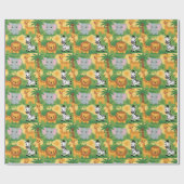 Unrolled gift wrap with a playful jungle theme  geschenkpapier (Flach)