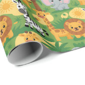 Unrolled gift wrap with a playful jungle theme  geschenkpapier (Rolleneckpunkt)