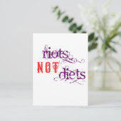 Unruhen Keine Diäten (Lila und rot) Postkarte (Stehend Vorderseite)