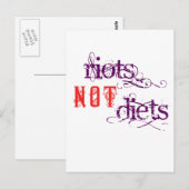 Unruhen Keine Diäten (Lila und rot) Postkarte (Vorne/Hinten)