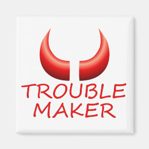 Unruhestifter-und Teufel-Horn-quadratischer Magnet