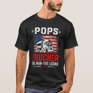 Unruhige amerikanische Fahne Pop Trucker The Legen T-Shirt