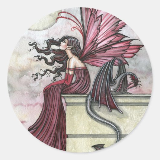 Unruhiger Ruby Fee Drache Aufkleber (Vorderseite)