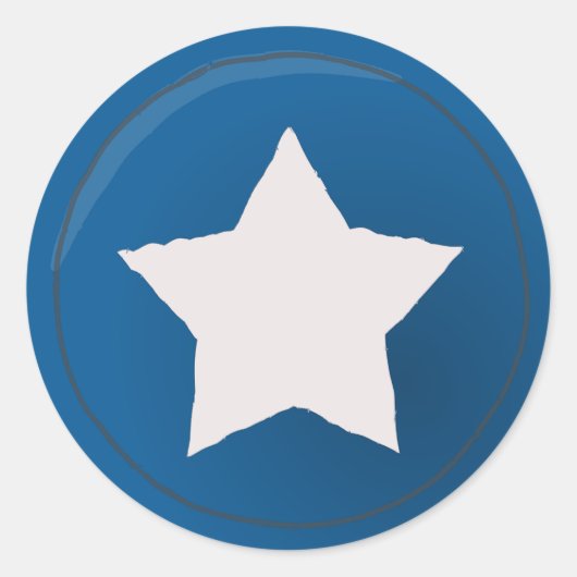 Unruhiger weißer Stern am 4. Juli Runder Aufkleber (Vorderseite)