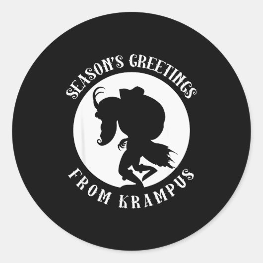 Unruly Greetings From Krampus Christmas Apparel Me Runder Aufkleber (Vorderseite)