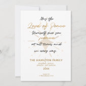 Uns ein Kind ist Geboren handgeschriebenes Gold We Einladung (Rückseite)