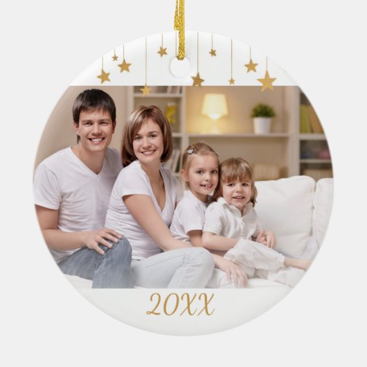 Uns ein Kind ist Geboren handgeschriebenes Gold We Keramik Ornament (Hinten)