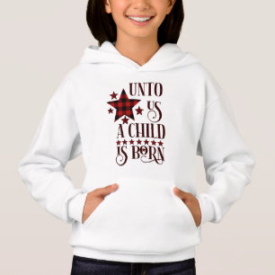 Uns ein Kind ist Geboren Weihnachten Kariert Hoodie