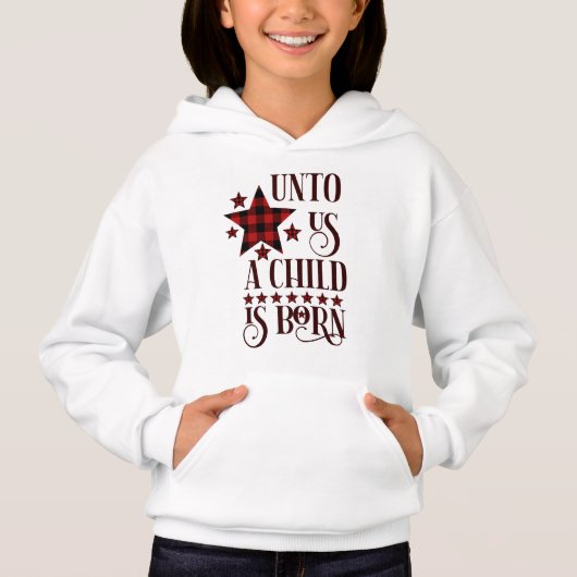 Uns ein Kind ist Geboren Weihnachten Kariert Hoodie (Vorderseite)