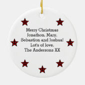 Uns ein Kind ist Geboren Weihnachten Kariert Keramik Ornament (Hinten)