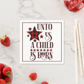 Uns ein Kind ist Geboren Weihnachten Kariert Serviette (Beispiel)