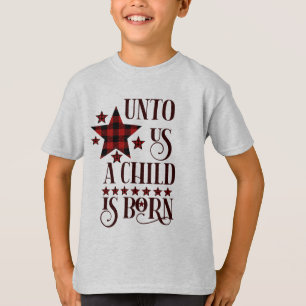 Uns ein Kind ist Geboren Weihnachten Kariert T-Shirt