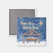 Uns ein Kind ist Geboren Weihnachtskrippe Magnet (Vorderseite/Rückseite)