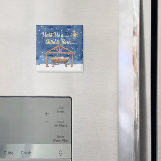 Uns ein Kind ist Geboren Weihnachtskrippe Magnet (In Situ (Kühlschrank))