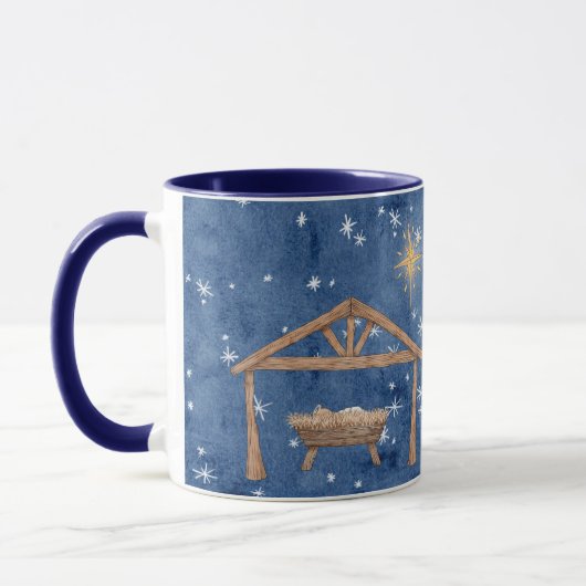 Uns ein Kind ist Geboren Weihnachtskrippe Tasse (Links)